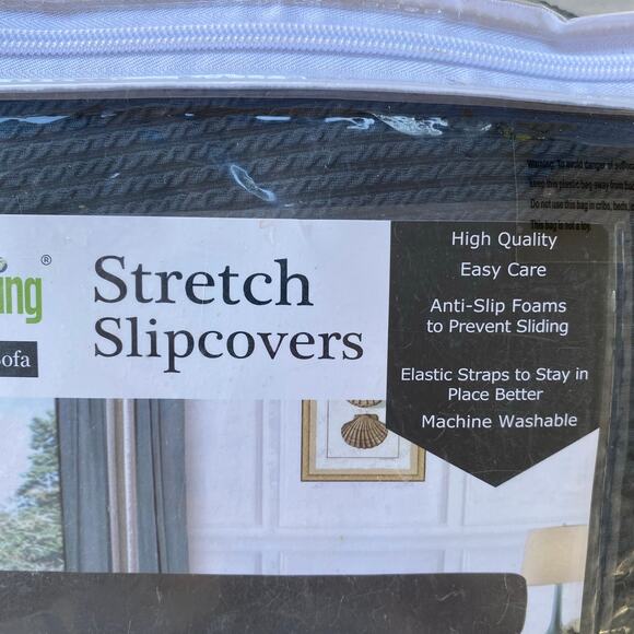 Easy-Going Stretch Oversized Sofa Slipcover 1-Piece Gray Furniture Protector - Picture 4 of 7